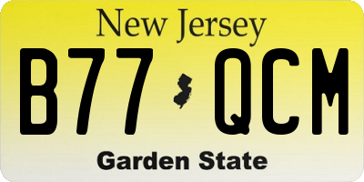 NJ license plate B77QCM