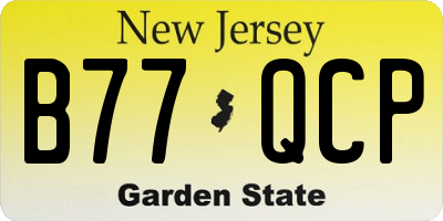 NJ license plate B77QCP