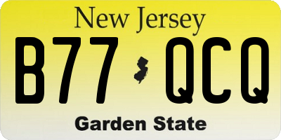 NJ license plate B77QCQ