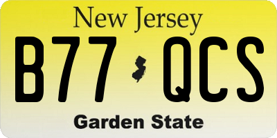 NJ license plate B77QCS