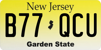 NJ license plate B77QCU
