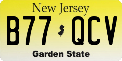 NJ license plate B77QCV