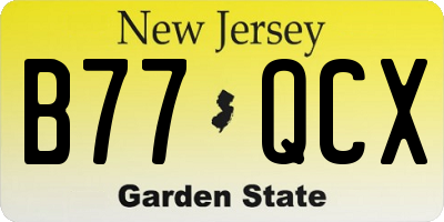 NJ license plate B77QCX