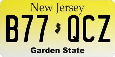 NJ license plate B77QCZ