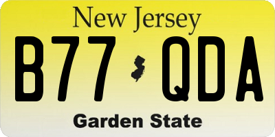 NJ license plate B77QDA