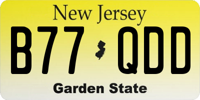 NJ license plate B77QDD