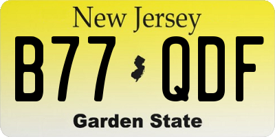 NJ license plate B77QDF