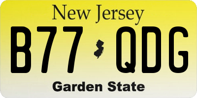 NJ license plate B77QDG