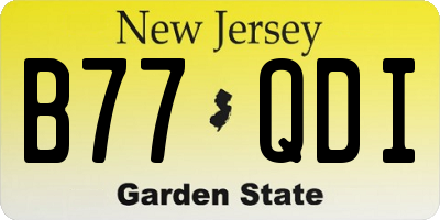 NJ license plate B77QDI