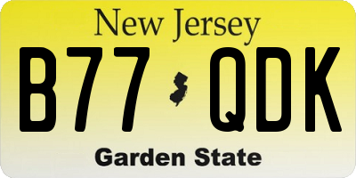 NJ license plate B77QDK