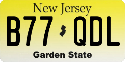 NJ license plate B77QDL
