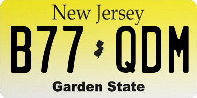 NJ license plate B77QDM