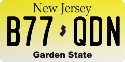NJ license plate B77QDN