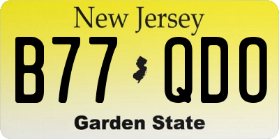 NJ license plate B77QDO