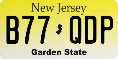 NJ license plate B77QDP