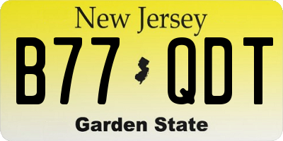 NJ license plate B77QDT