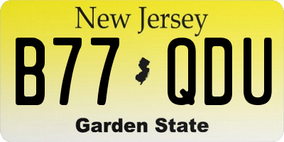 NJ license plate B77QDU