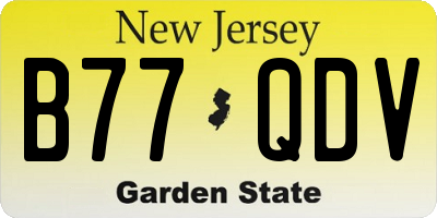NJ license plate B77QDV