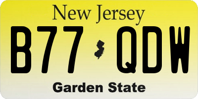 NJ license plate B77QDW