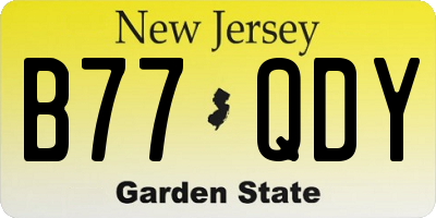 NJ license plate B77QDY
