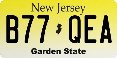 NJ license plate B77QEA