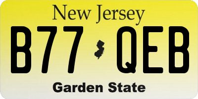 NJ license plate B77QEB