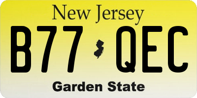 NJ license plate B77QEC