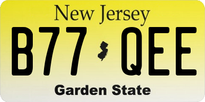 NJ license plate B77QEE