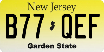 NJ license plate B77QEF