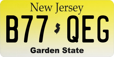 NJ license plate B77QEG