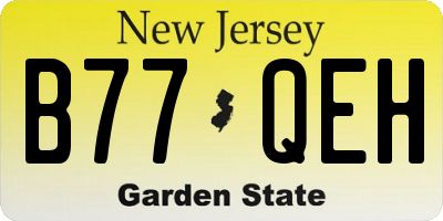 NJ license plate B77QEH