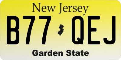 NJ license plate B77QEJ