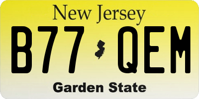 NJ license plate B77QEM