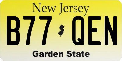 NJ license plate B77QEN