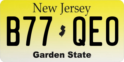 NJ license plate B77QEO