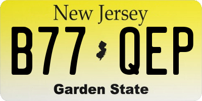 NJ license plate B77QEP
