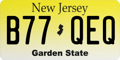 NJ license plate B77QEQ