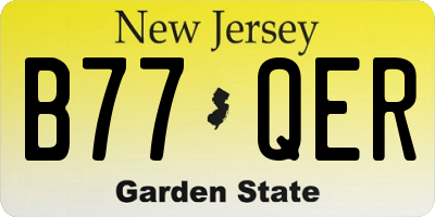 NJ license plate B77QER