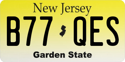 NJ license plate B77QES