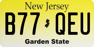 NJ license plate B77QEU