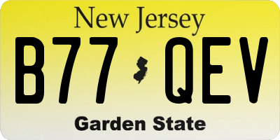 NJ license plate B77QEV