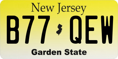 NJ license plate B77QEW