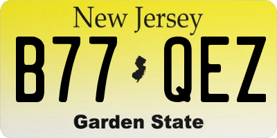 NJ license plate B77QEZ