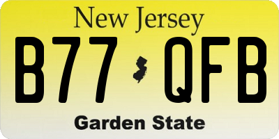 NJ license plate B77QFB