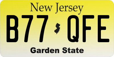 NJ license plate B77QFE