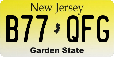 NJ license plate B77QFG