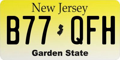 NJ license plate B77QFH