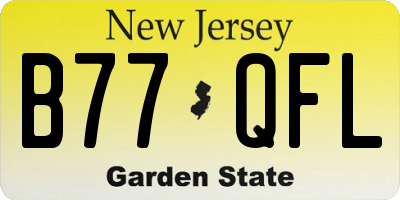 NJ license plate B77QFL