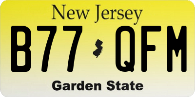 NJ license plate B77QFM