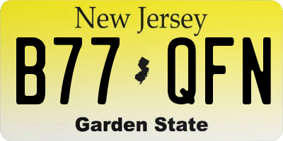 NJ license plate B77QFN
